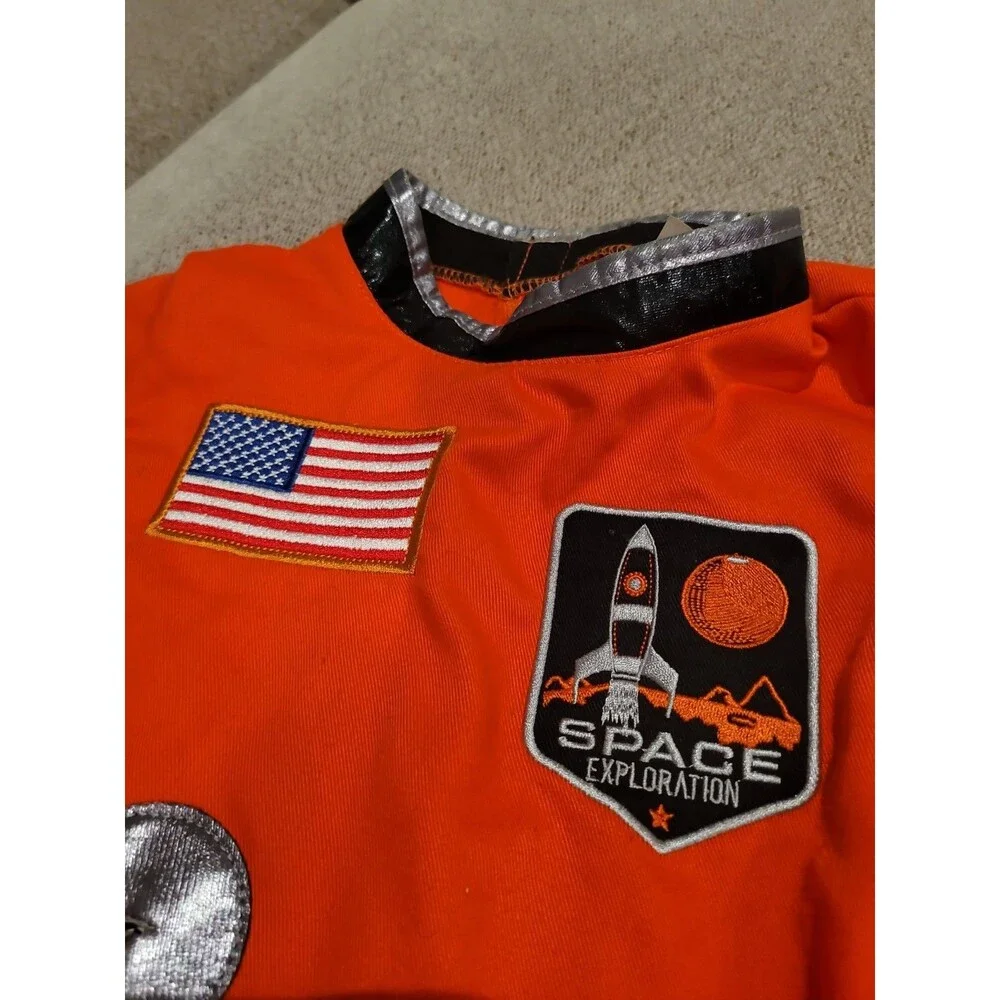 Child’s Astronaut Space Halloween Dressup Costume Size 7-8 Helmet Teetot Outfit